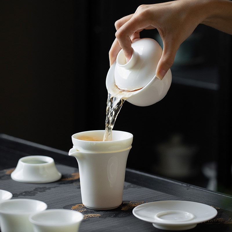 茶漏茶虑陶瓷茶隔泡茶神器茶具配件公道杯一体茶水分离茶叶过滤网
