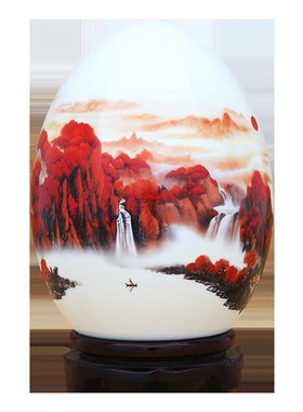 景德镇陶瓷器小号新中式粉彩瓷福气蛋工艺礼品摆饰客厅摆件家居酒