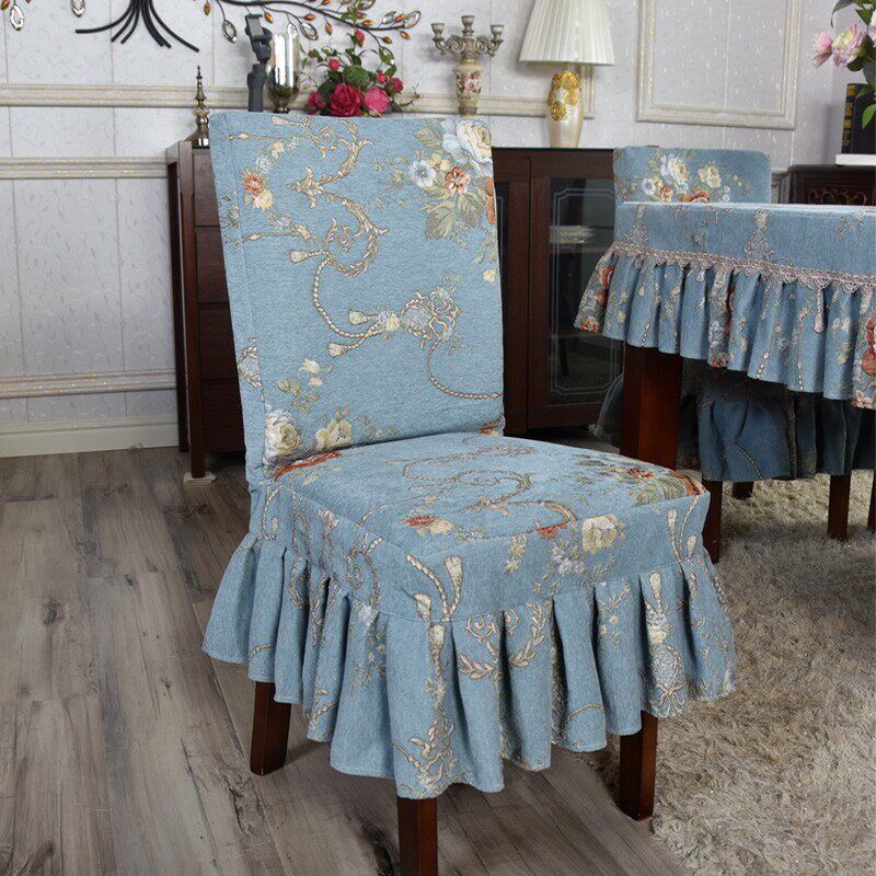 欧式高贵连体椅套加厚凳子防尘罩座椅套罩椅子罩布艺餐厅凳子布套