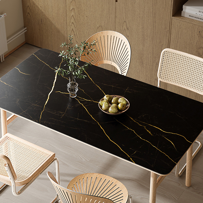 大理石纹路餐桌垫防水防油皮革台布岩板轻奢高级感长方形茶几桌布