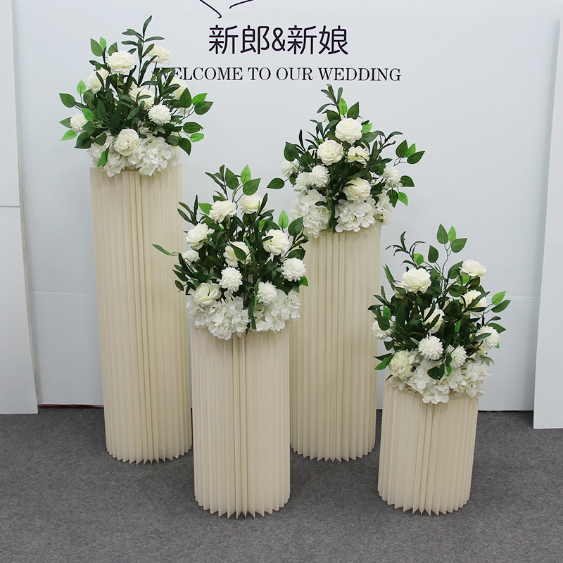 婚庆道具甜品台假花立柱摆放花球花柱酒店婚礼布置橱窗装饰摆件
