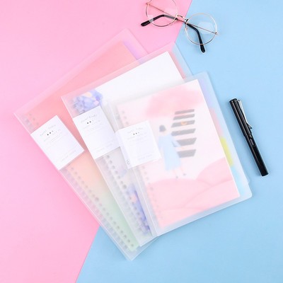 简约小清新B5活页本可拆卸a4学生记事本PP硬壳26孔课堂笔记本子塑