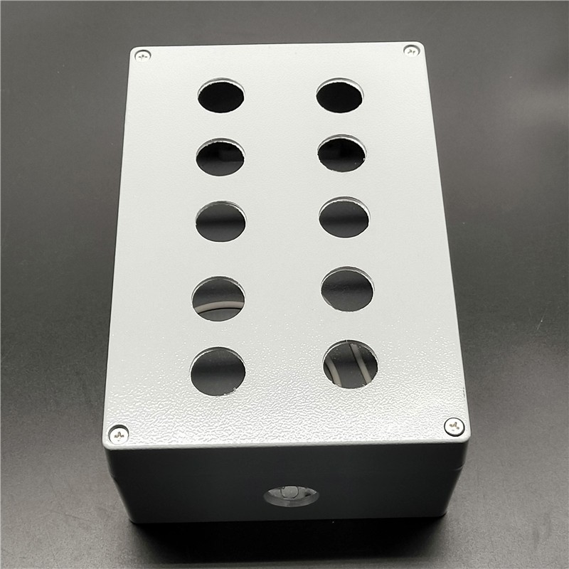 12345678孔径22mm金属铸铝合金防水按钮盒指示灯开关盒户外接线盒