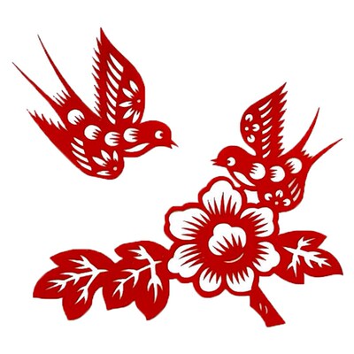 新中式头饰非遗红色喜鹊花朵剪纸晨袍配饰新娘高级秀禾服旗袍发饰