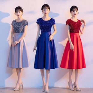 大合唱演出服女长裙新款舞台表演服装成人主持人指挥比赛朗诵礼服