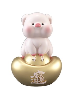 奶油风元宝猪桌面摆件存钱罐客厅电视柜玄关酒柜装饰乔迁开业礼物