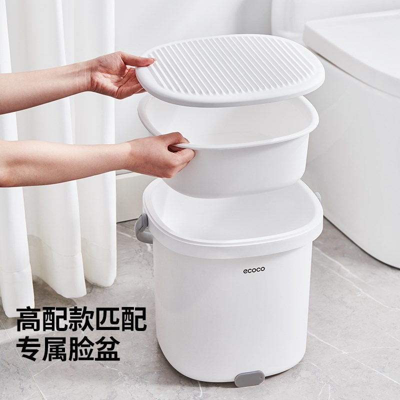 水桶家用加厚带盖手提桶学生宿舍洗漱桶盆套装洗澡洗衣脸盆塑料桶