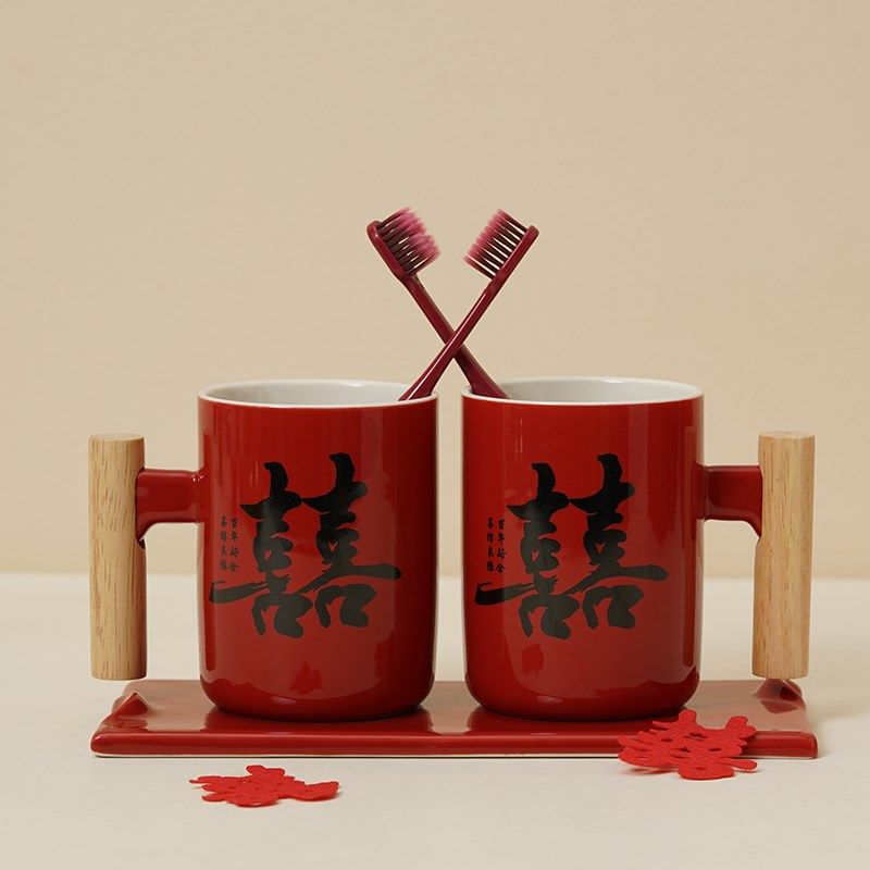 仲夏知己洗漱杯结婚红色一对高档中式婚庆用品刷牙杯漱口杯陪嫁,家庭/个人清洁工具,洗漱杯,淘宝优惠券,粉丝福利购,淘宝优惠卷