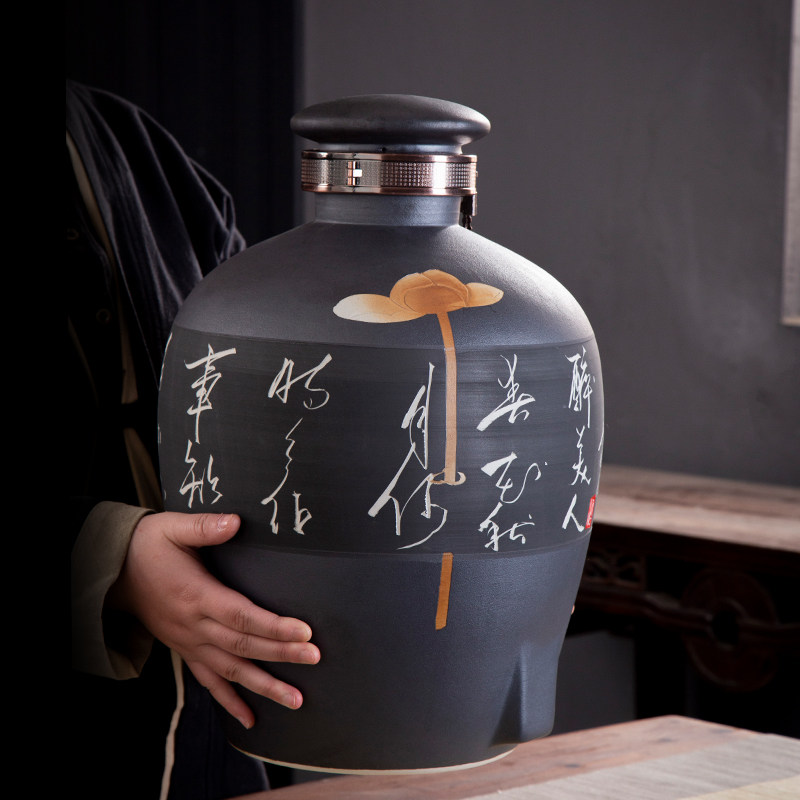 景德镇陶瓷酒坛子 土陶酒缸 藏酒罐 白酒瓶 10斤50斤送礼家用复古