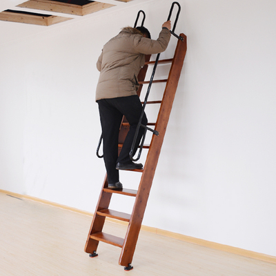 实木家用室内直梯移动加厚简易整体阁楼楼梯带扶手登高复式木梯子