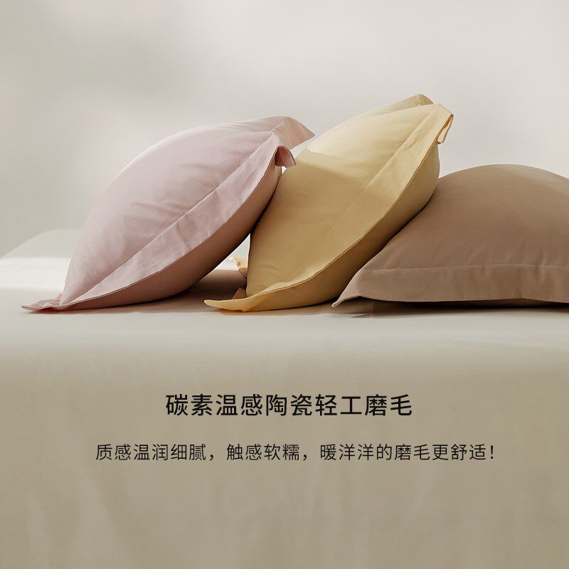 肥子妈100S陶瓷温感微磨毛枕套单个枕头套秋冬季枕芯套4874cm
