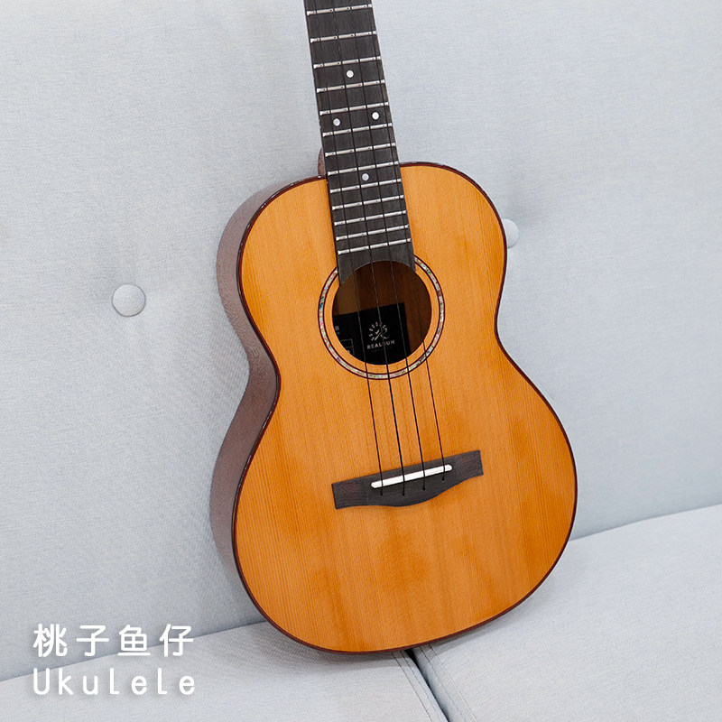 瑞声 云杉桃花芯全单尤克里里红松23寸AC160 AC170指弹 桃子鱼仔
