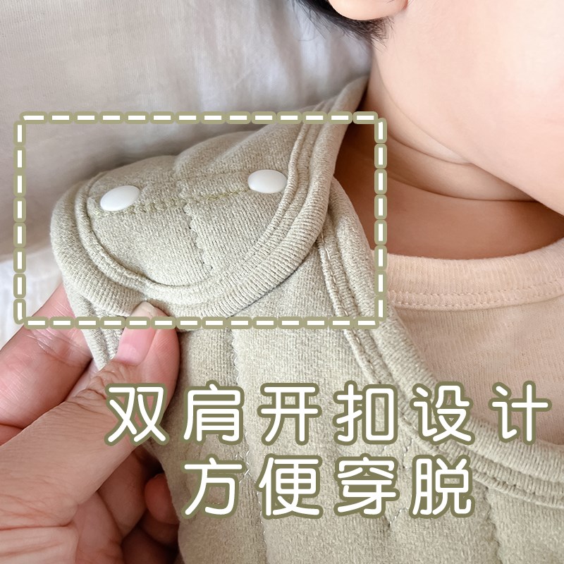 宝宝背心式睡袋秋冬季加厚夹棉婴儿防踢被子神器男童睡袍儿童睡衣