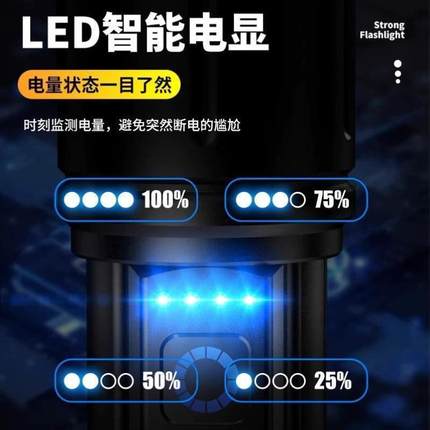 手电筒强光可充电式户外超亮远射小型迷你便携家用耐用氙气led灯