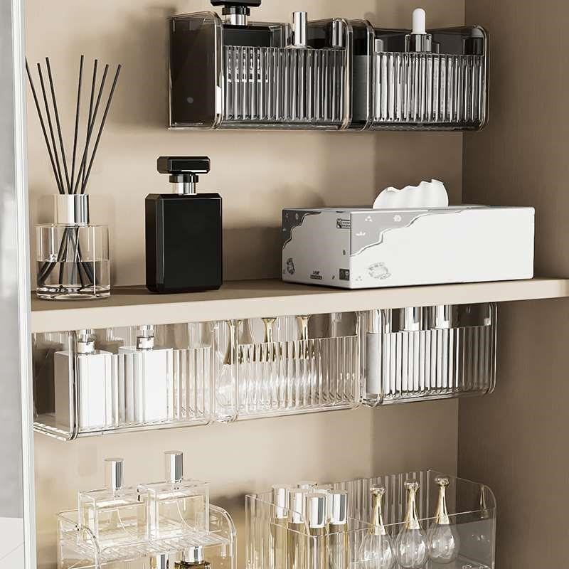 热销卫生间镜柜收纳盒化妆品收纳架浴室亚克力置物架口红壁挂抽屉