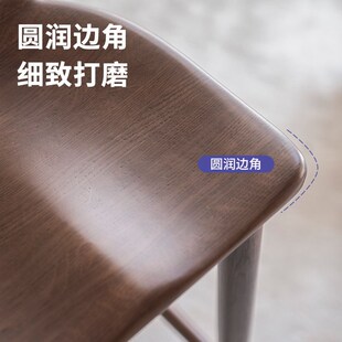 热销实木吧椅休闲高脚凳前台岛台椅子黑色复古胡桃吧台椅酒吧靠背