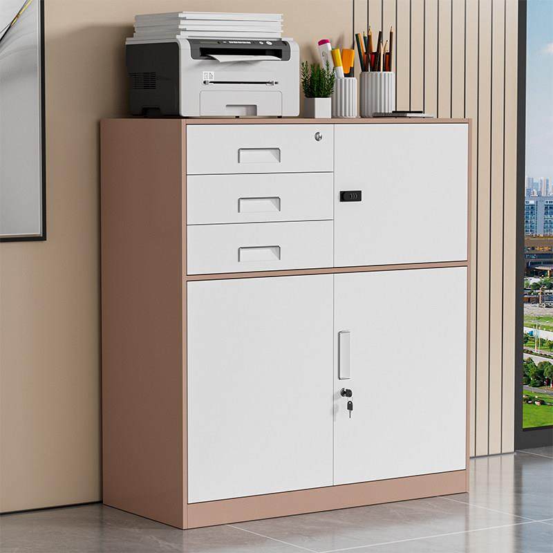 办公室铁皮文件柜带锁矮柜落地档案收纳柜对开资料柜钢制储物柜子,商业/办公家具,文件柜,淘宝优惠券,粉丝福利购,淘宝优惠卷