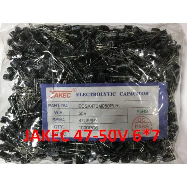 JAKEC全新铝电解电容 50V47UF 50V 47UF 6*7 1000PCS/包=43元