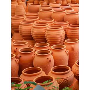 海蒂的花园桂花龙窑创意简约红陶多肉小花盆花卉绿植陶土覆古陶盆