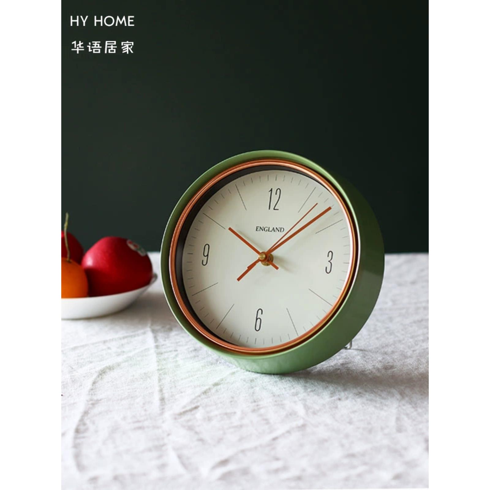 北欧创意客厅高级感静音座钟床头书房餐边柜简约个性时尚大气台钟