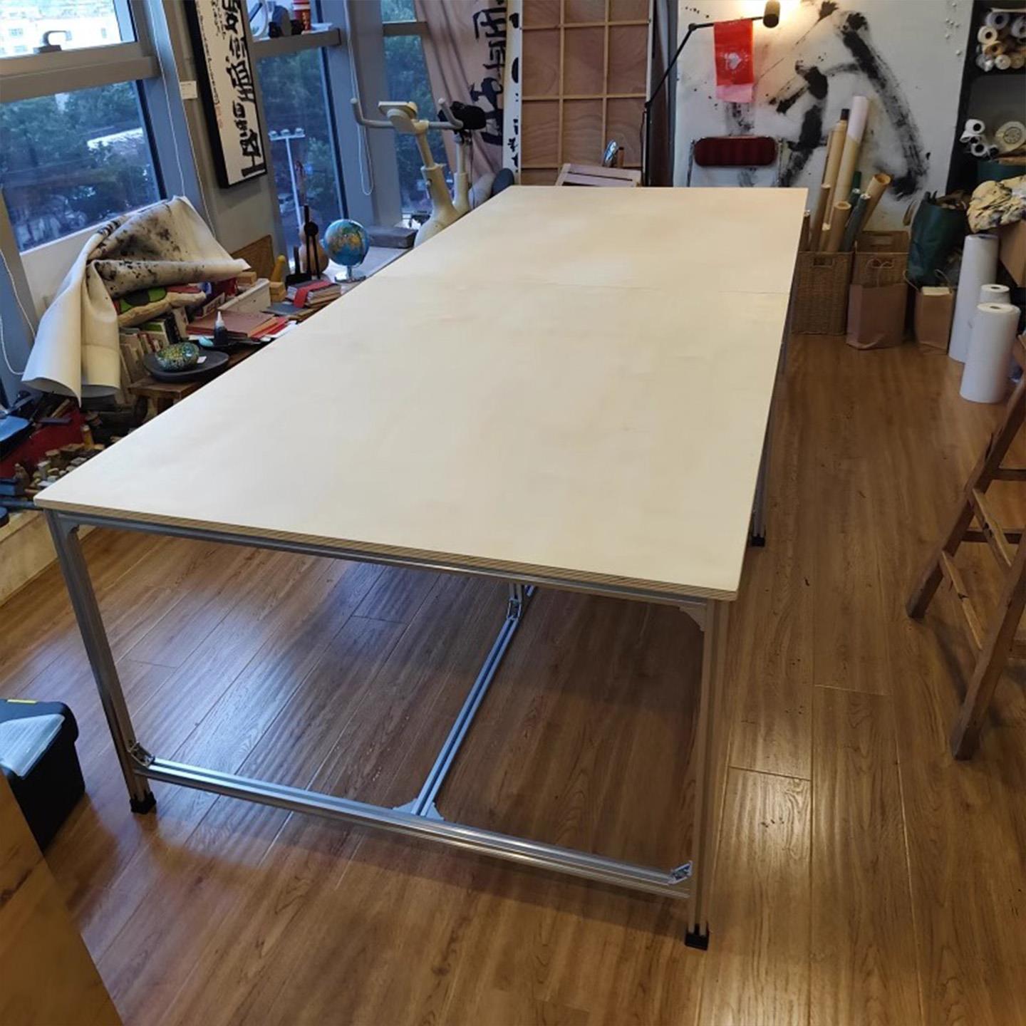 铝挤型材料桦木会议桌长条桌简约现代办公室海洋板创意洽谈桌书桌