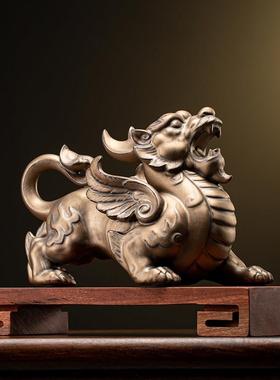 招财飞天貔貅摆件陶瓷镇宅家居客厅玄关办公室摆设开业礼品装饰品