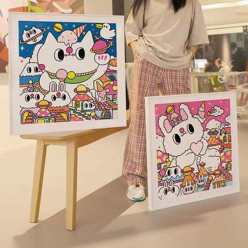 德格夫Messy Desk潮流版画幼儿园壁画客厅餐厅玄关装饰画儿童房挂