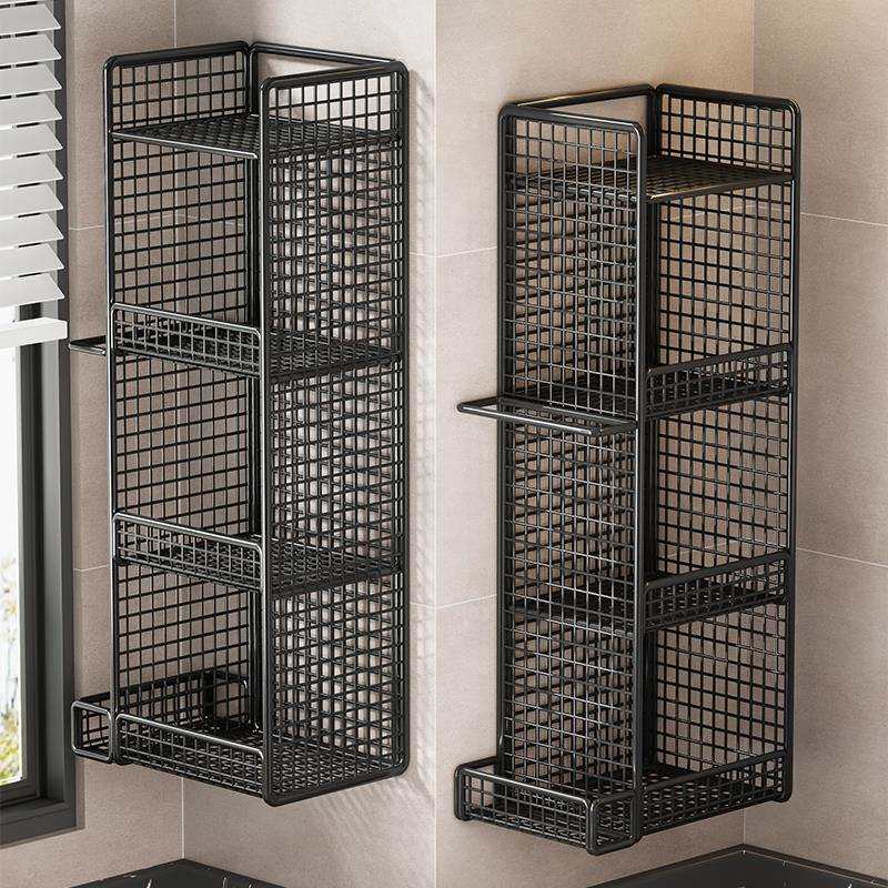 厨房葱姜蒜收纳盒分格壁挂免打孔小挂篮多层置物架调味料收纳架子