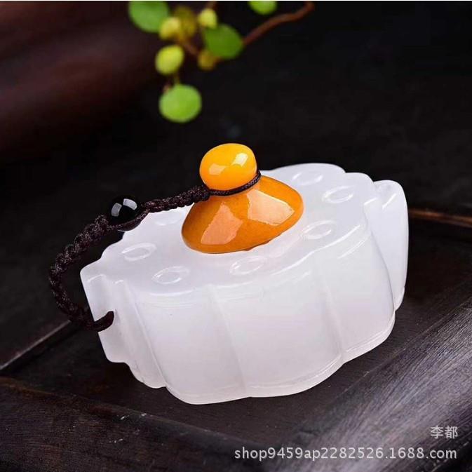 天然三彩玉黄龙玉把把壶手把件 精雕把把胡竹竿南瓜壶文玩把件