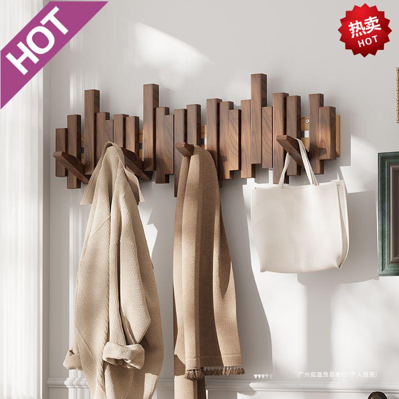 钢琴键挂衣架墙上壁挂进门玄关挂钩入户门衣服木质创意门后衣帽架