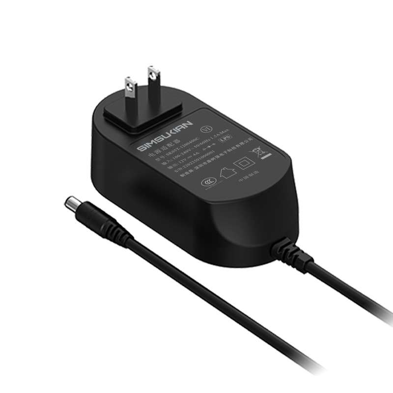 12V4A电源适配器美规认证可换插头48W监控显示器充电器