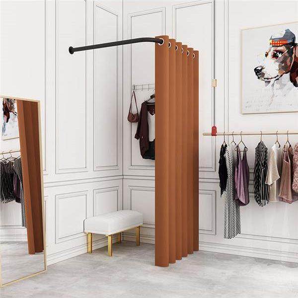 L型简易试衣间门帘 临时活动变携更衣室轨道服装店铁艺试衣杆架子,商业/办公家具,服装展示架,淘宝优惠券,粉丝福利购,淘宝优惠卷