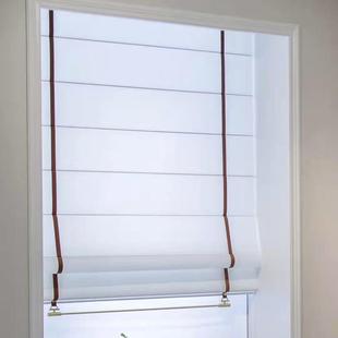 折叠罗马帘电动智能升降窗帘遮阳遮光卷帘客厅厨房卫生间阳台遮光