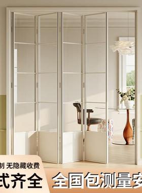 法式折叠门隔断推拉门pd门复古卧室客厅卫生间厨房吊轨玻璃门定制