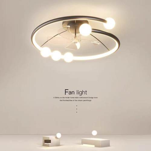 2025新款吊扇灯现代简约客厅灯全光谱护眼卧室智能摇头饭厅吊扇灯