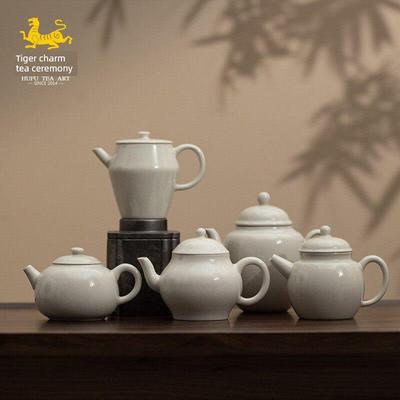 宋式功夫茶具陶瓷茶壶泡茶家用高档覆古草木灰手作单壶2024新款