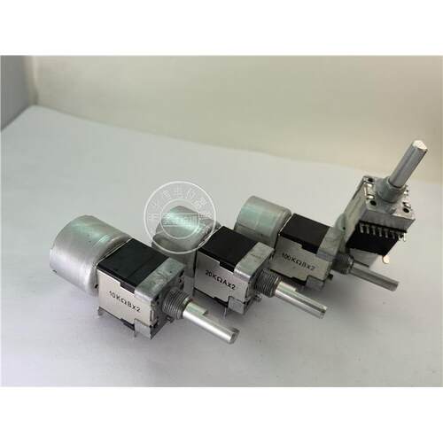 DELTA M1610G双联马达电位器 20KAX2 10KBX2 100KBX2柄25MMF -1