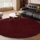 RUG原创设计 红色中古包豪斯圆形地毯客厅高级感复古免洗卧室地垫