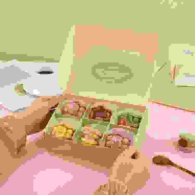 韩式ins渐变玛德琳马卡龙包装盒烘焙常温蛋糕盒曲奇饼干包装礼盒