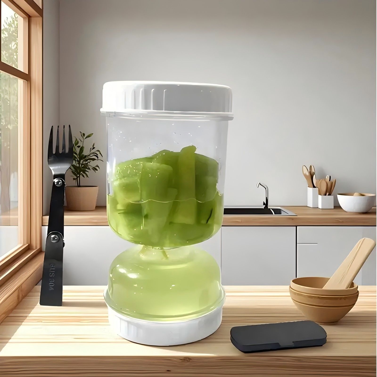 干湿分离泡菜罐沙漏腌菜罐果汁分离食物分离滤水容器