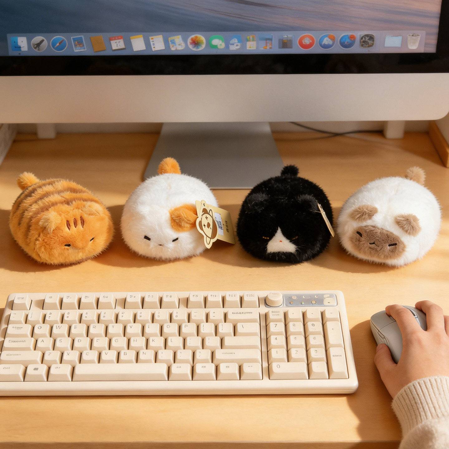 可爱猫咪毛绒手腕垫解压公仔
