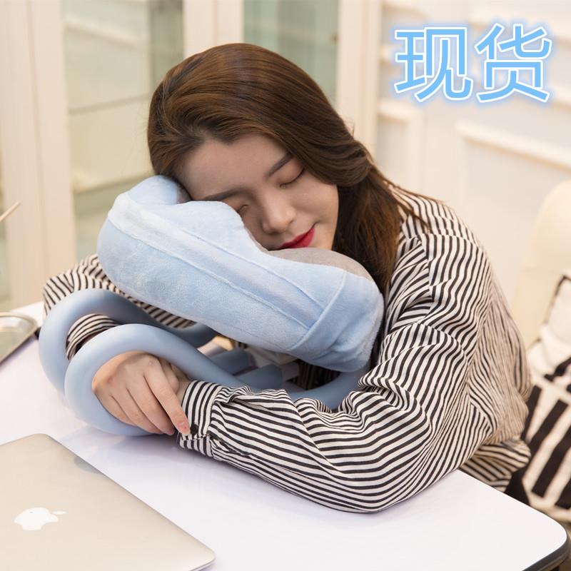 直销新款新款多功能懒人u型枕手机支架靠枕家用午睡护颈枕旅行车