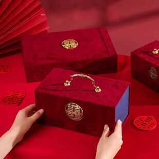 直销新款彩礼钱箱订婚礼金盒提亲聘礼箱聘金盒装10万元红包高档结