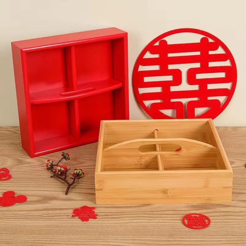 直销新款结婚早生贵子模具摆件四宫格果盘干果组合婚礼装饰摆台订