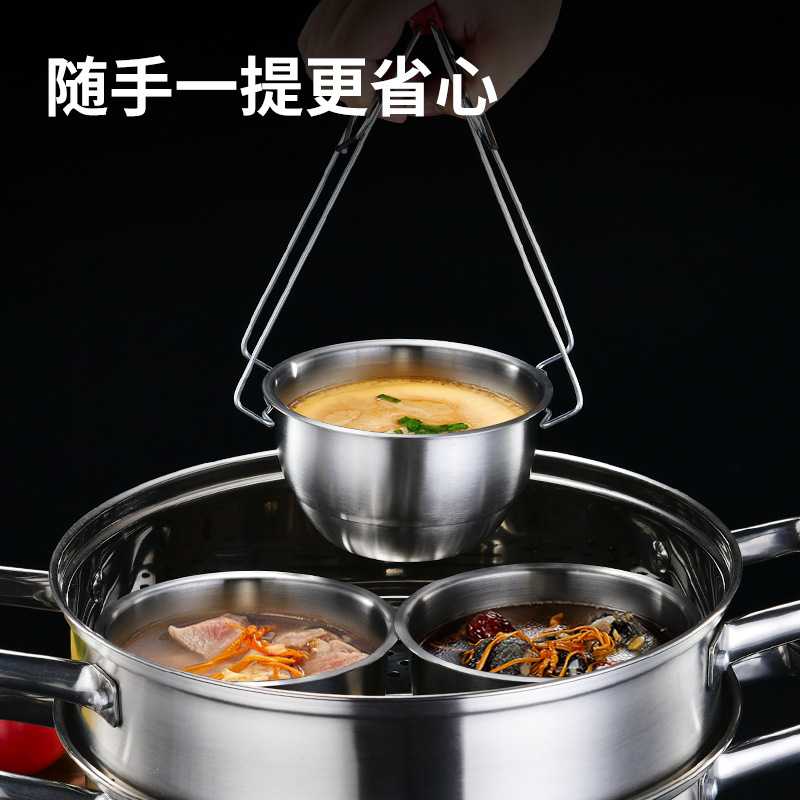 新款直销304不锈钢蒸蛋碗家用带盖炖盅碗宝宝辅食碗隔水蒸饭蒸蛋