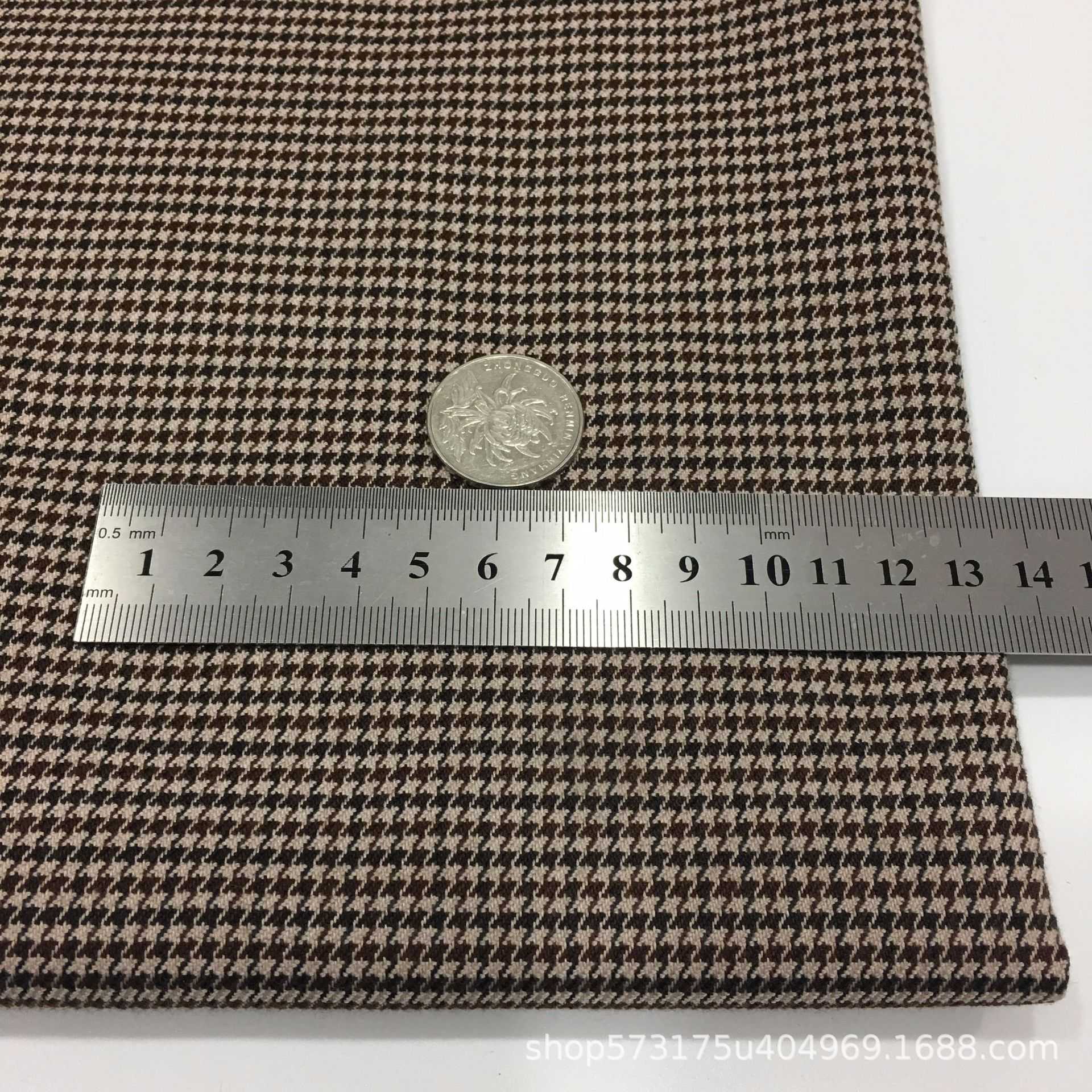 新款直销现货 黑白色织格子布 tr千鸟格弹力面料  西装 连衣裙小