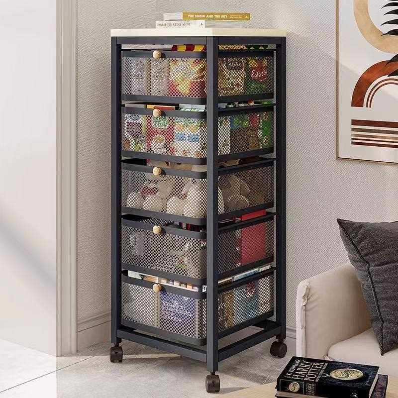 直销新款置物架抽屉置物架小推车收纳架落地多功能可移动客厅厨房