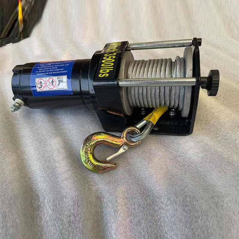 直销新款电动绞盘2000磅12v24v拖车牵引救援车载吊机建筑装修起重
