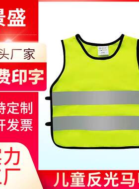 新款直销儿童反光背心户外印刷运动会反光衣夜间出行活动学生反光