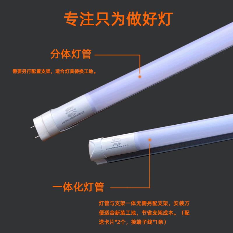 新款直销雷达感应灯管 1.2米T8一体化led人体感应停车场车库地库